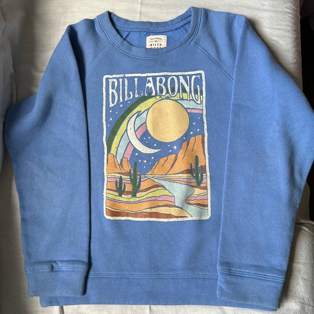 Billabong girls graphic pull over sweatshirt size M.
